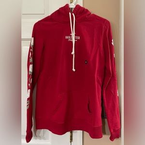 Hollister Red Hoodie with Roses